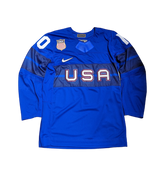 Mens USA Hockey Matty Beniers Nike Olympic Royal Replica Jersey - Pro Jersey Sports