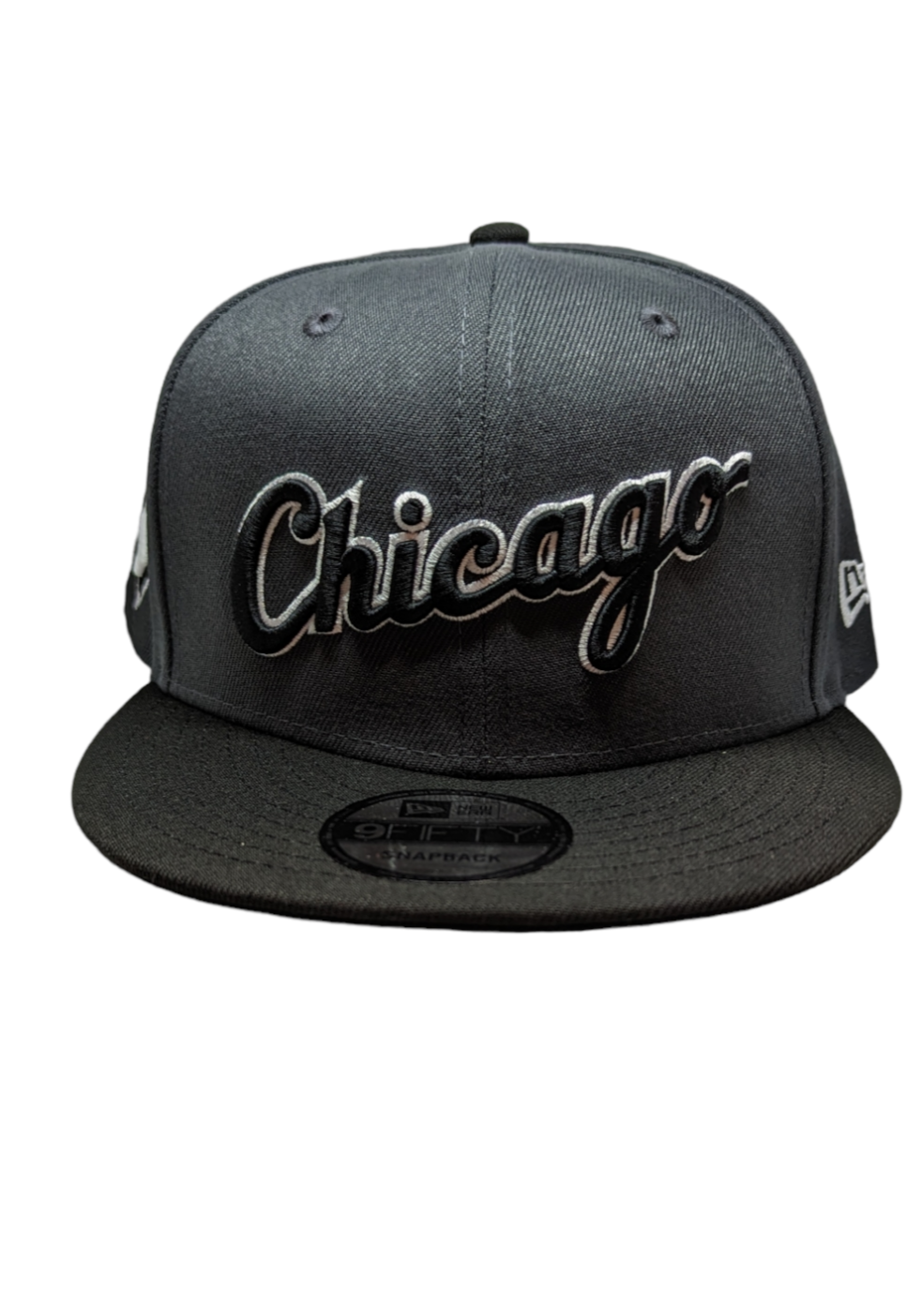 Chicago White Sox New Era 2 Tone Graphite/Black Script 9FIFTY Snapback Adjustable Hat