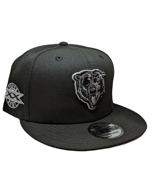 Chicago Bears New Era Super Bowl XX Champions Side Patch Black And Graphite 9FIFTY Snapback Hat