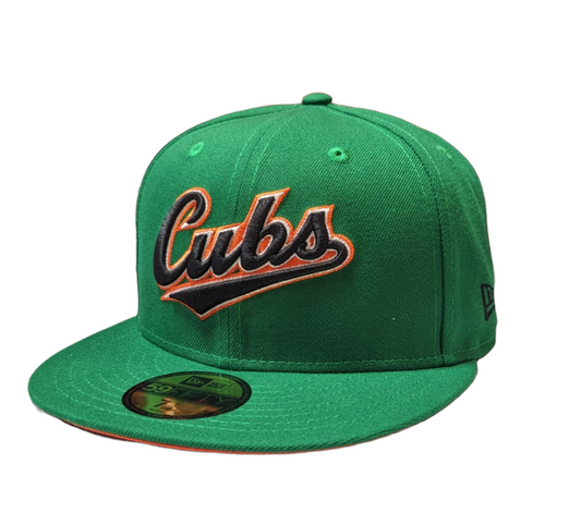 Chicago Cubs New Era Kelly Green/ Orange 59FIFTY Lucky Fitted Hat