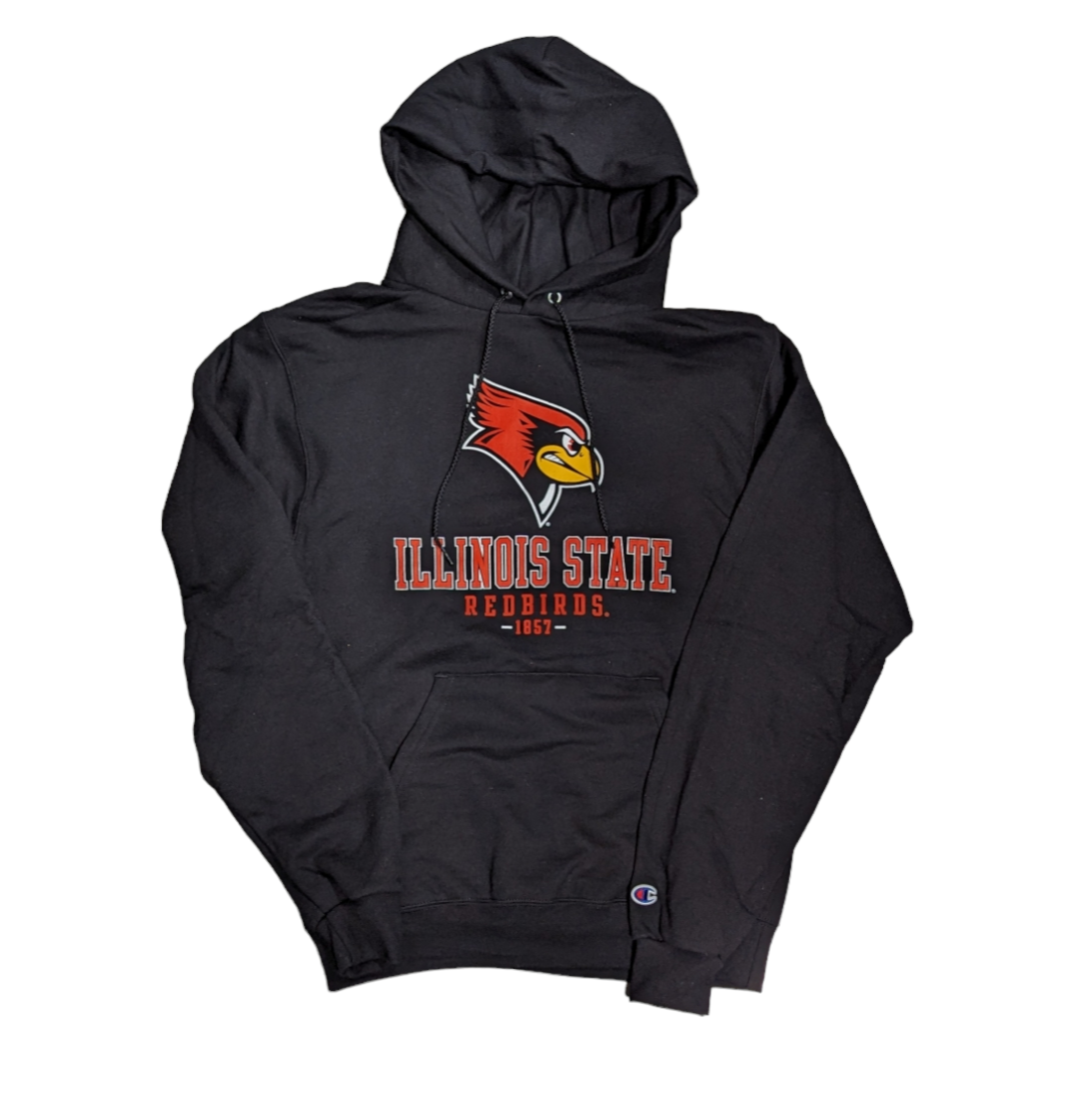 Men's Illinois State Redbirds Black Champion Powerblend Fleece Pullover Hoodie