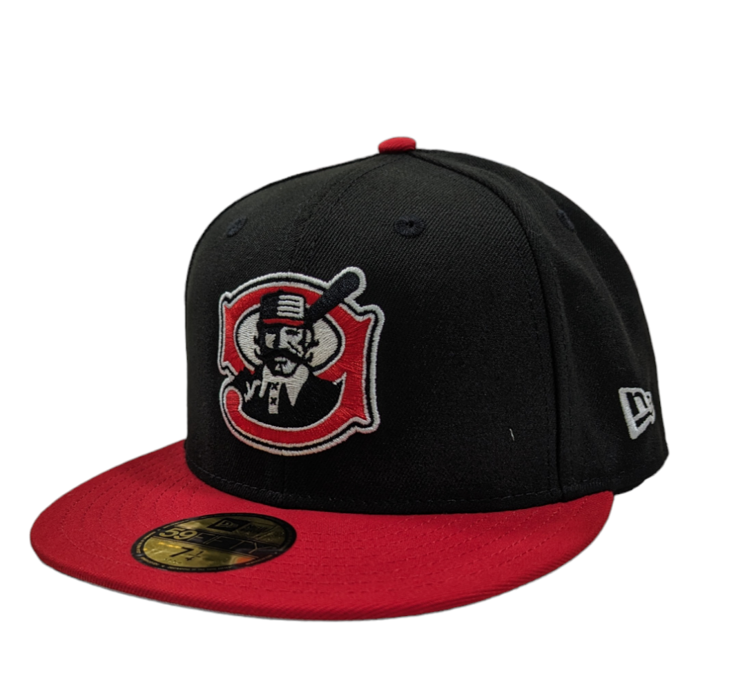 Mudville 9 MILB 2 Tone Black/Red Centerfield New Era 59FIFTY Fitted Hat