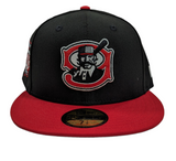 Mudville 9 MILB 2 Tone Black/Red Centerfield New Era 59FIFTY Fitted Hat - Pro Jersey Sports