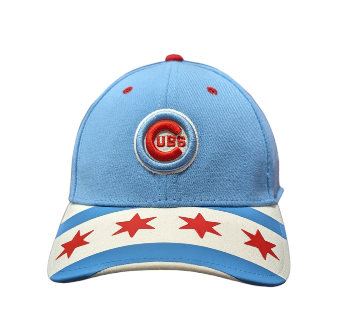 Mens MLB Chicago Cubs Chicago Flag Wrapped 39THIRTY Flex Fit Cap By New Era