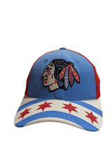 Mens NHL Chicago Blackhawks City Flag Blue/Red Zephyr Flex Hat - Pro Jersey Sports
