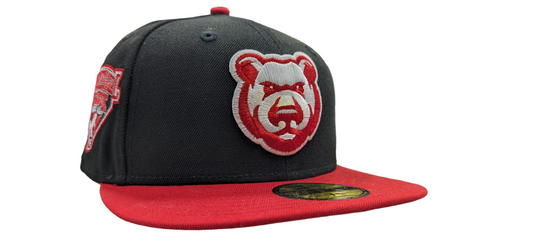 MILB Iowa Cubs New Era 2 Tone Black/Red Slipknot  Inspired Rock Pack 59FIFTY Fitted Hat