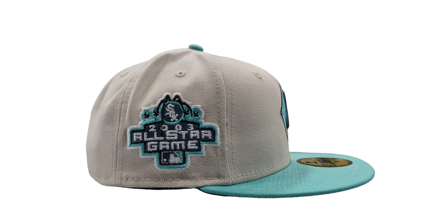 Chicago White Sox 2003 ASG Disturbed The Sickness Inspired New Era 2 Tone Stone/Mint Rock Pack 59FIFTY Fitted Hat