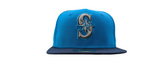 Seattle Mariners New Era 2 Tone Sunwash Ocean Blue Nirvana Nevermind Inspired 59FIFTY Fitted Hat - Pro Jersey Sports