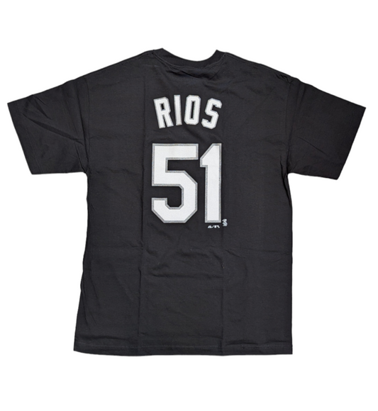 Men's Chicago White Sox Alex Rios Black Name and Number Player T-Shirt