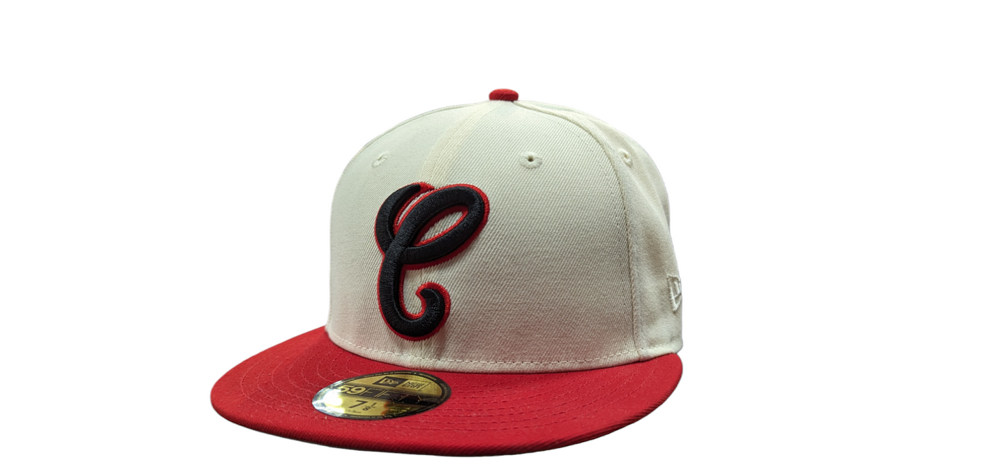 Men's Chicago White Sox New Era 1987 Logo And Side Patch Chrome & Red Cooperstown Collection 59FIFTY Fitted Hat