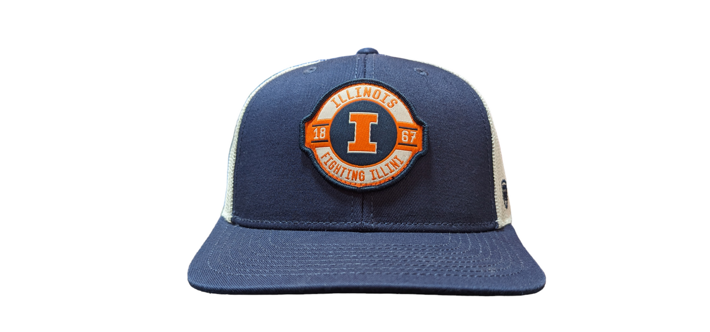 Illinois Fighting Illini NCAA Top Of The World Navy/White Formation Adjustable Trucker Hat