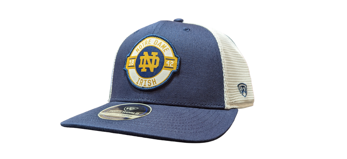 Notre Dame Fighting Irish NCAA Top Of The World Navy/White Formation Adjustable Trucker Hat