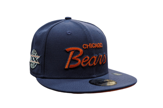 Mens Chicago Bears New Era Griswold Navy Super Bowl XX Side Patch 9FIFTY Snapback Hat