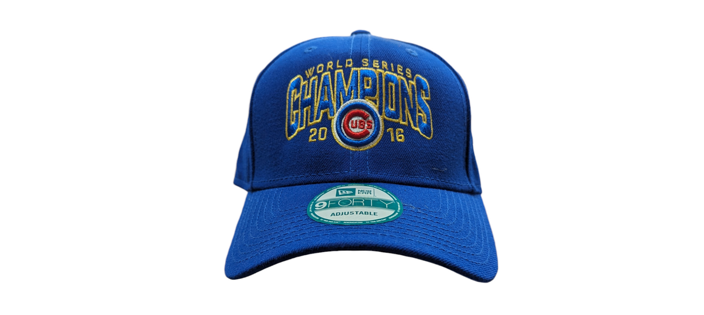 Chicago Cubs Men's Royal 2016 World Series Champions 9Forty Gold Adjustable Hat