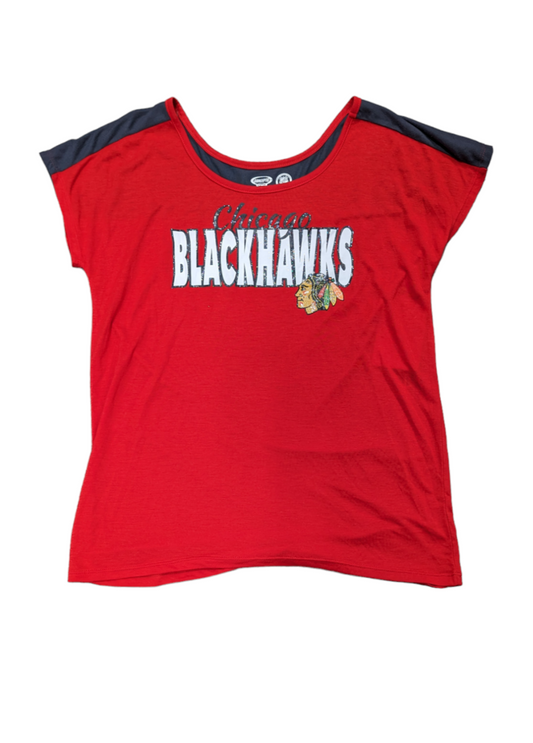 Women's Chicago Blackhawks Red Concepts SportComeback Tee By Concepts Sport