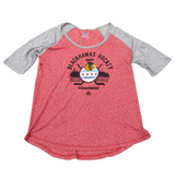 Women's Chicago Blackhawks Majestic Heather Red City Love Henley Tee - Pro Jersey Sports