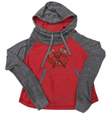 Women's Chicago Blackhawks NHL Soft As A Grape Red/Gray Color Blocked Pullover Hoodie - Pro Jersey Sports