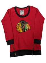 Women's Chicago Blackhawks Old Time Hockey Red Sydney Crewneck Sweatshirt - Pro Jersey Sports