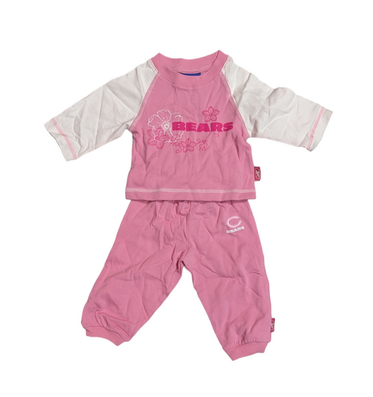 Toddler Girls Chicago Bears Pink 2-Piece Long Sleeve Tee and Pant Set