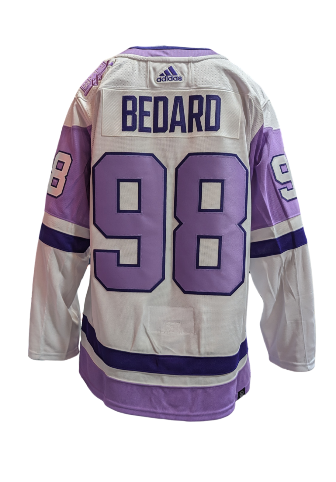 Men's Connor Bedard Chicago Blackhawks adidas White Hockey Fights Cancer Primegreen Authentic Jersey
