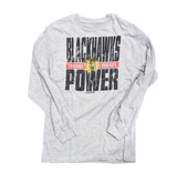 NHL Chicago Blackhawks Youth Reebok Black/Gray 2 In One Long Sleeve/Short Sleeve Combo T-Shirt - Pro Jersey Sports