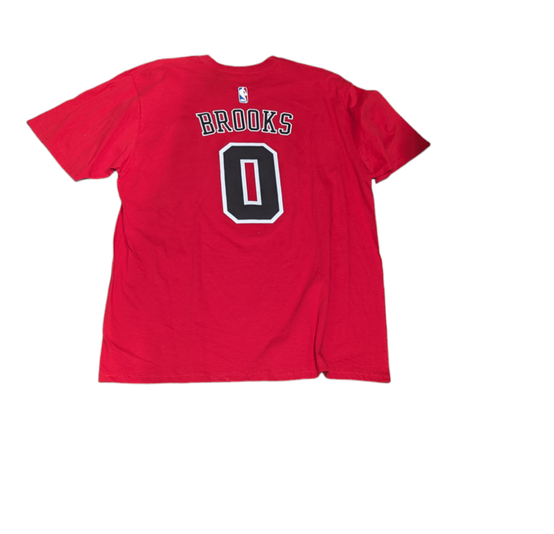 Men's Chicago Bulls Aaron Brooks Red Game Time Name & Number Player T-shirt