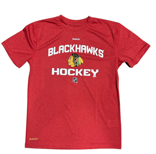 Youth Chicago Blackhawks ReebokCenter Ice Locker Status Speedwick T-Shirt-Red
