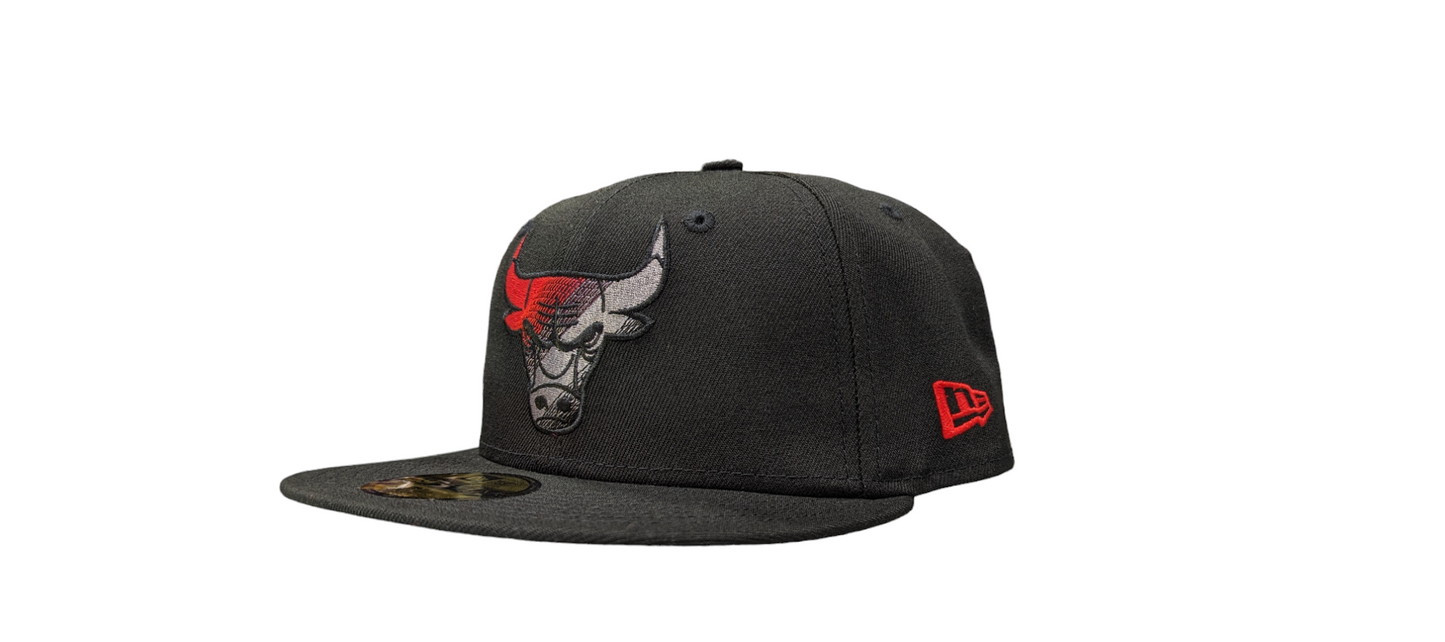Chicago Bulls New Era Logo Fade 6X Black 59FIFTY Fitted Hat