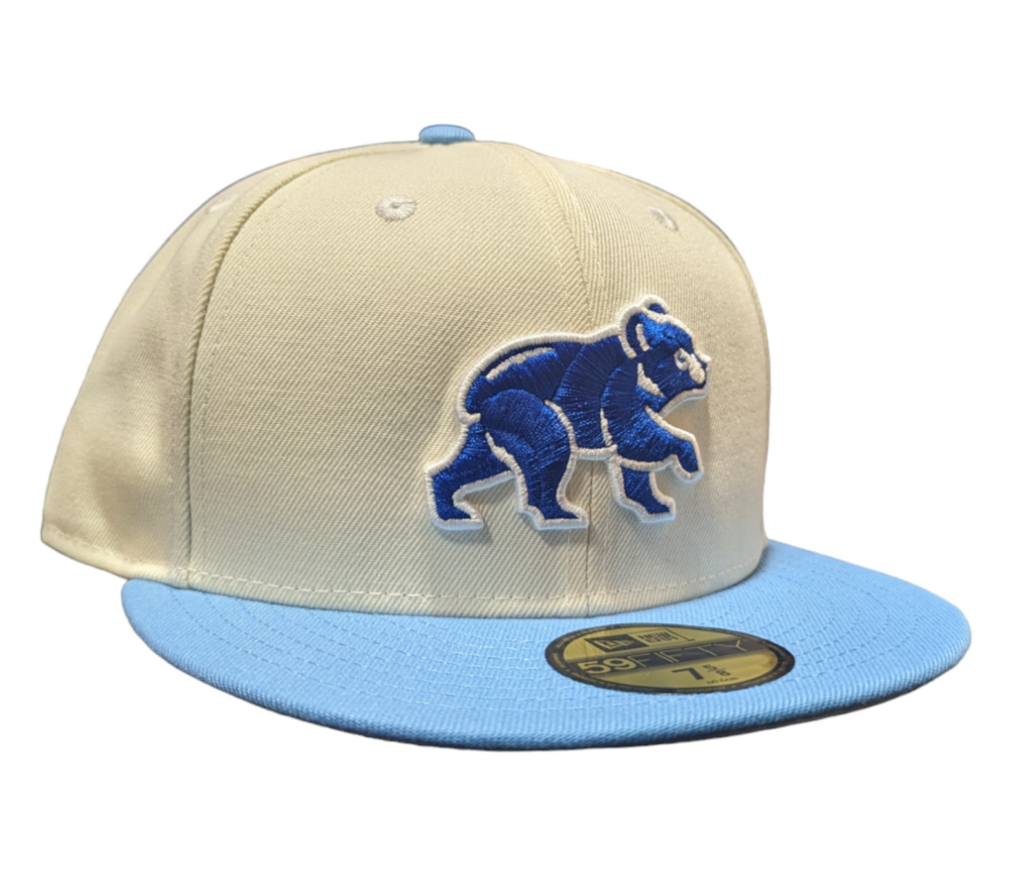 Chicago Cubs Chrome/Sky Blue Spring Training Bear New Era 59FIFTY Fitted Hat