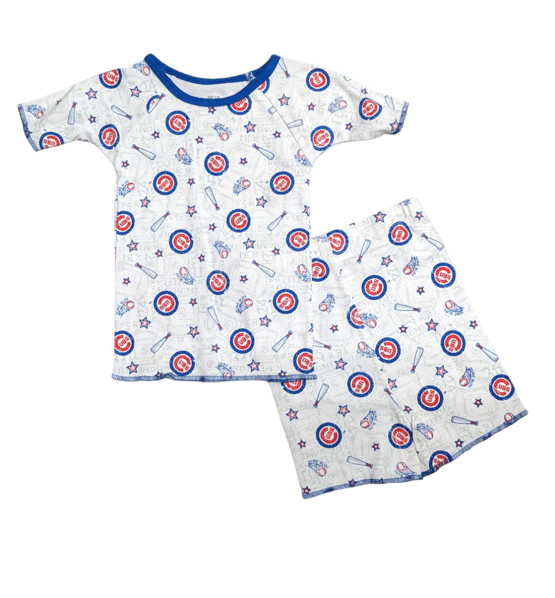 Toddler Chicago Cubs 2-Piece Tee and Short Sleep White Home Run Set By Outerstuff