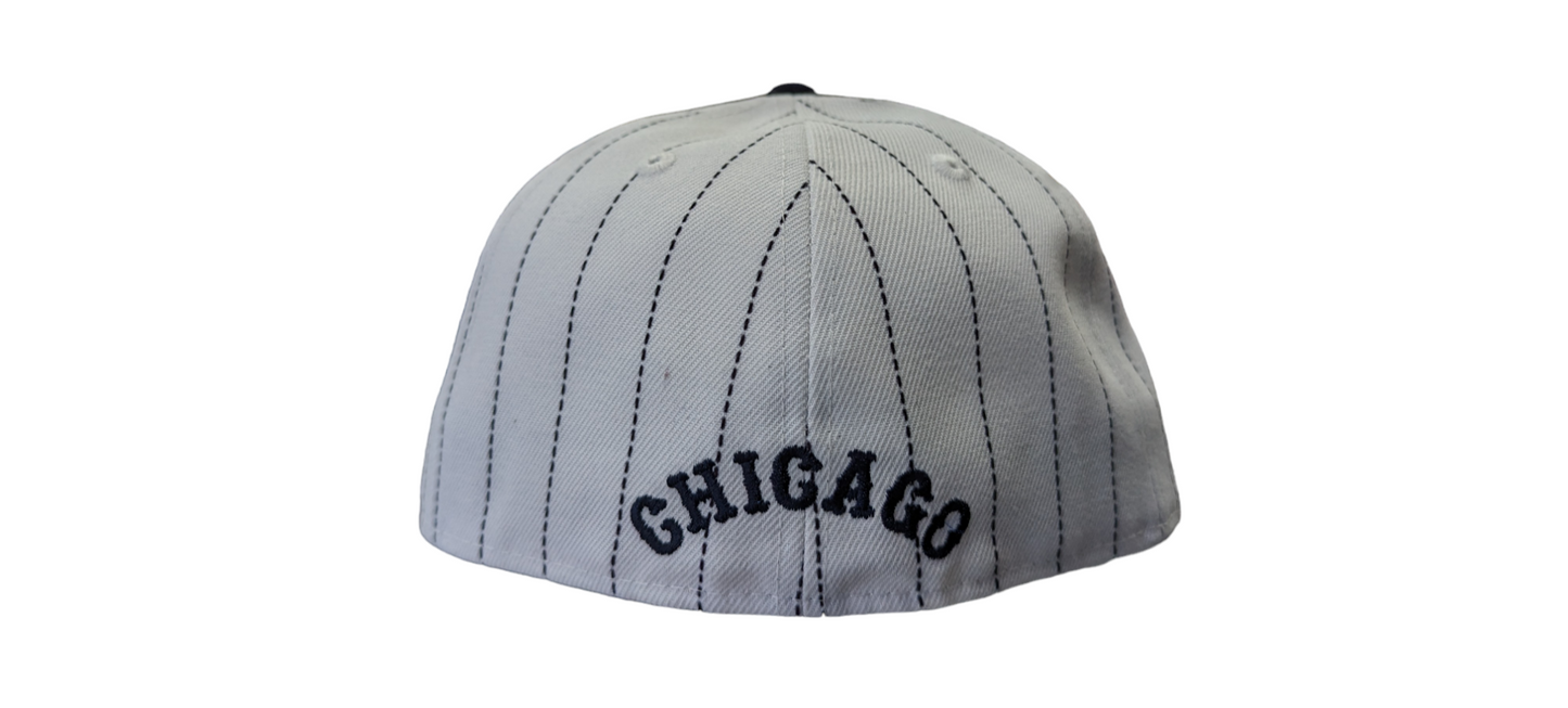Men's Chicago White Sox New Era Navy Pinstripe 1917 Logo 59FIFTY Fitted Hat