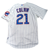 Men's Chicago Cubs Authentic Tyler Colvin Home Cool Base Jersey By Majestic - Pro Jersey Sports