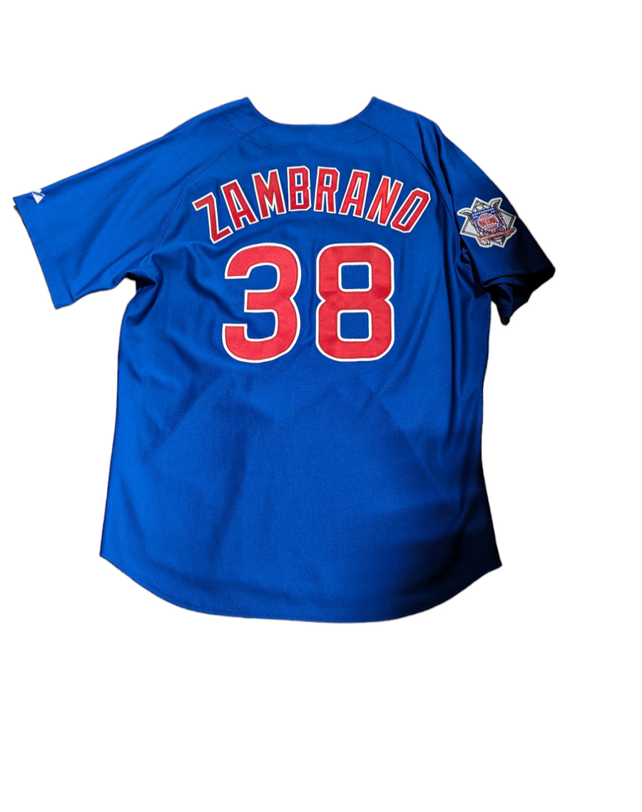 Men's Chicago Cubs Carlos Zambrano Authentic Alternate Royal Blue Polyester Jersey