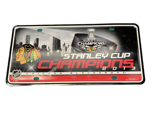 Chicago Blackhawks 2013 Stanley Cup Champions Metal License Plate