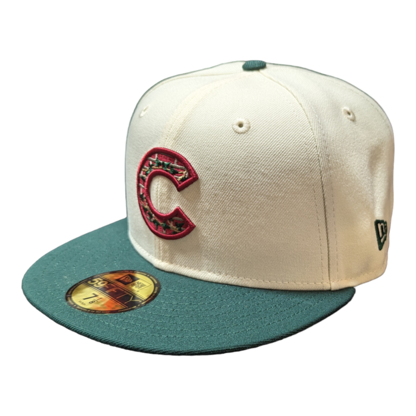 Chicago Cubs New Era Bricks And Ivy Chrome/Forest Green 59FIFTY Fitted Hat