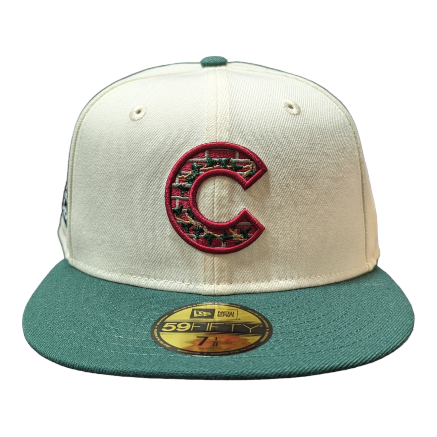 Chicago Cubs New Era Bricks And Ivy Chrome/Forest Green 59FIFTY Fitted Hat