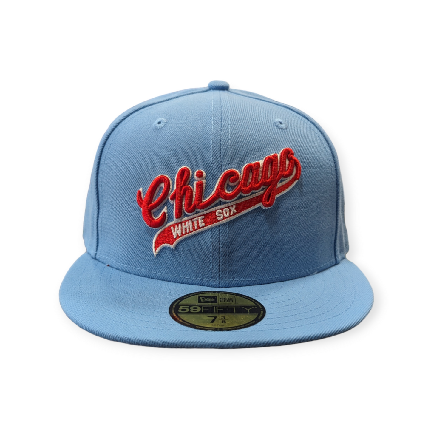 Chicago White Sox New Era Sky Blue Cooperstown Script 59FIFTY Fitted Hat