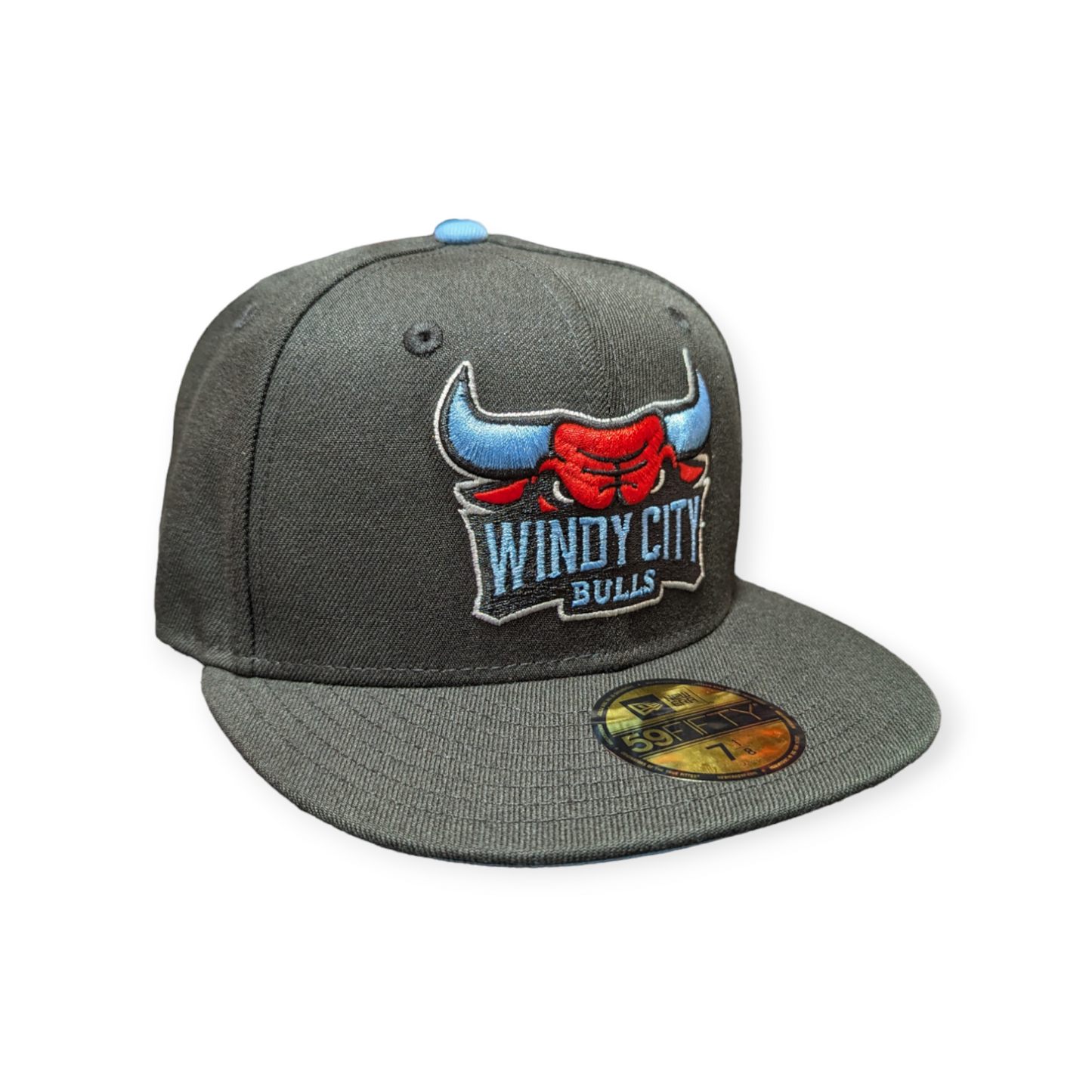 Windy City Bulls New Era Black Sky 59FIFTY Fitted Hat