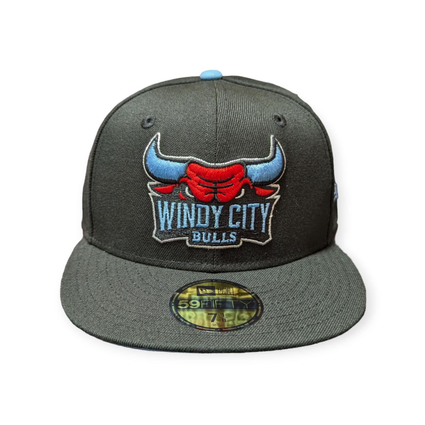 Windy City Bulls New Era Black Sky 59FIFTY Fitted Hat
