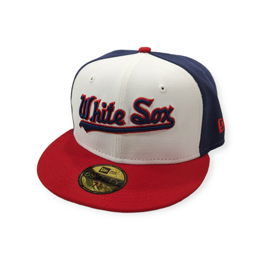 Chicago White Sox New Era Script Throwback Red/White/Navy 59FIFTY Fitted Hat