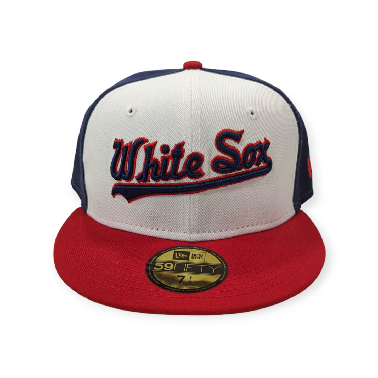 Chicago White Sox New Era Script Throwback Red/White/Navy 59FIFTY Fitted Hat