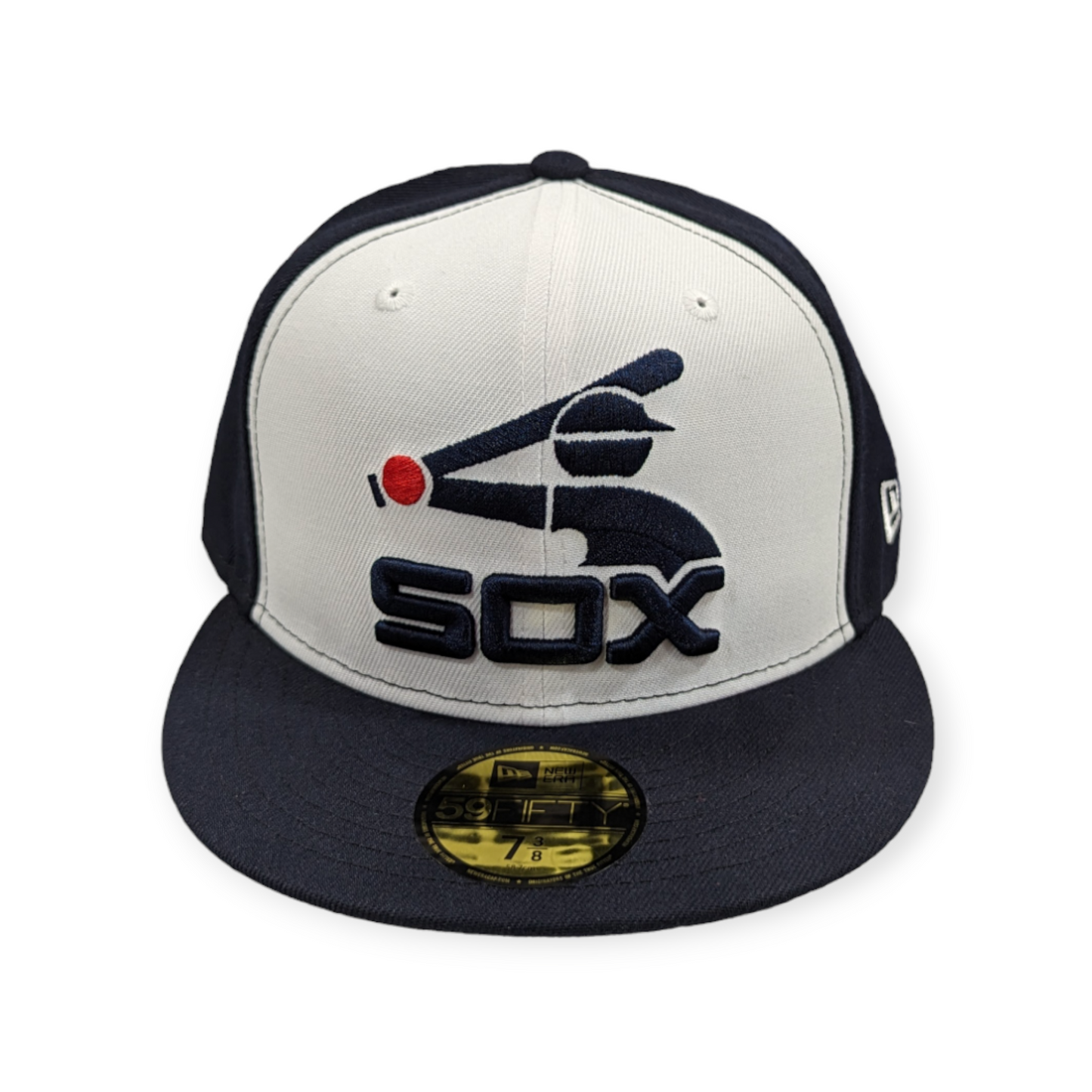 Chicago White Sox New Era Batterman White/Navy Cooperstown Collection 59FIFTY Fitted Hat