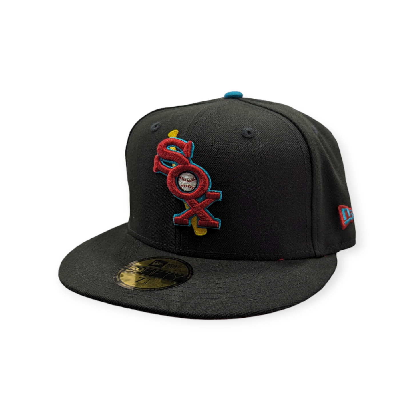 Chicago White Sox New Era Black/Aqua 59FIFTY Fitted Hat