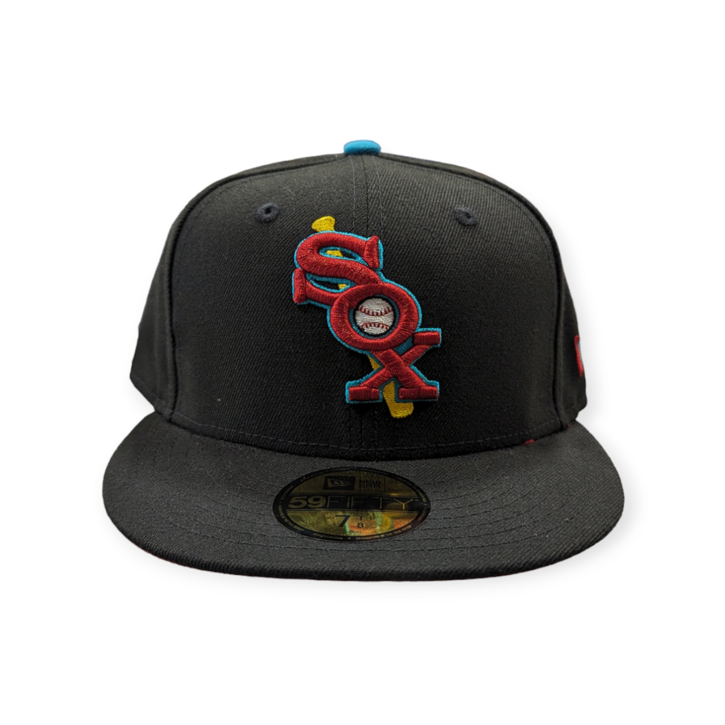 Chicago White Sox New Era Black/Aqua 59FIFTY Fitted Hat