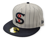 Chicago White Sox New Era White Pinstripe 1917 Logo 59FIFTY Fitted Hat - Pro Jersey Sports