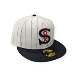Chicago White Sox New Era White Pinstripe 1917 Logo 59FIFTY Fitted Hat - Pro Jersey Sports