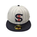 Chicago White Sox New Era White Pinstripe 1917 Logo 59FIFTY Fitted Hat - Pro Jersey Sports