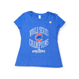 Womens Chicago Cubs 2016 World Series Champions Double Arch V Neck Tee - Pro Jersey Sports