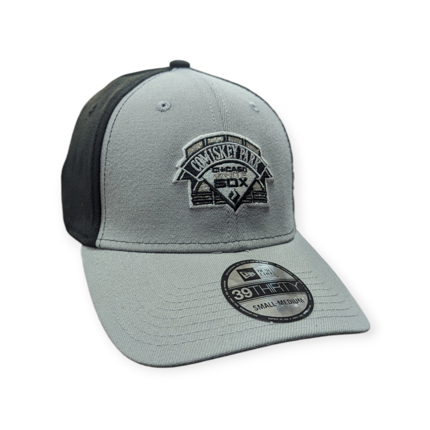 Chicago White Sox Comiskey Park Gray/Black 39THIRTY Flex Fit New Era Hat