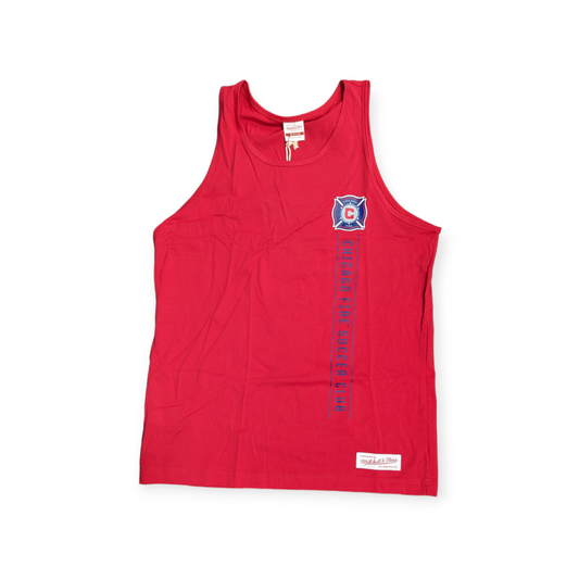 Men's Chicago Fire Mitchell & Ness Vintage MLS Red Tank Top
